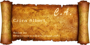 Czira Albert névjegykártya